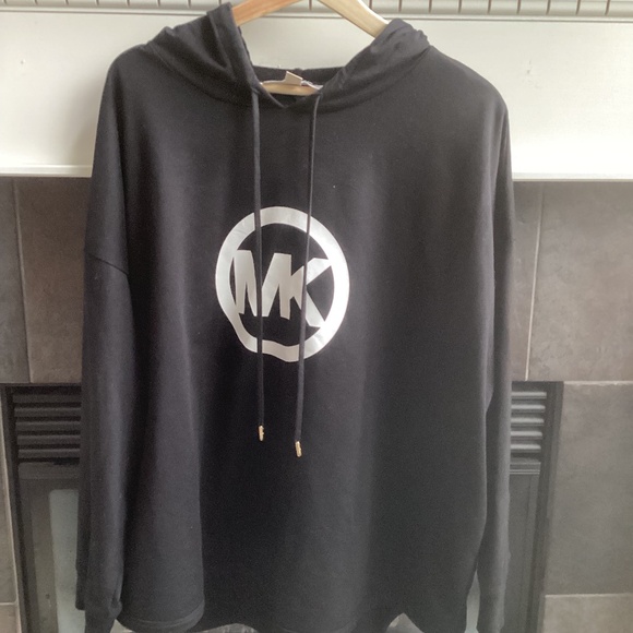 Michael Kors Hoodie.  Plus Size 2X. Black with white MK Monogram - Picture 1 of 3
